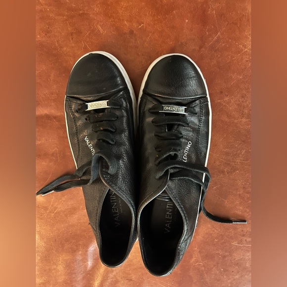 Valentino Black Leather Sneakers 10 - Picture 7 of 12